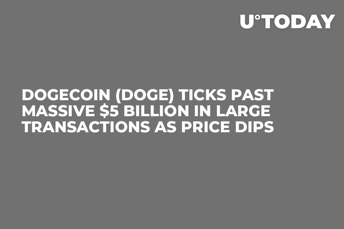 Dogecoin (DOGE) Ticks Past Massive $5 Billion in Large Transactions as Price Dips