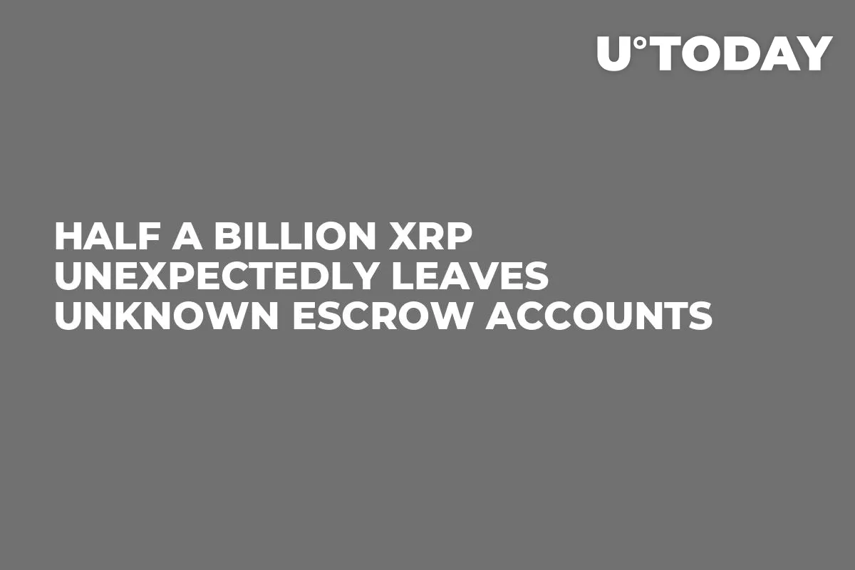 Half a Billion XRP Unexpectedly Leaves Unknown Escrow Accounts