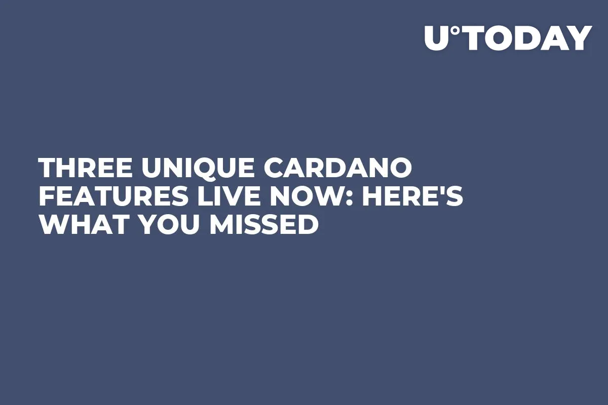 Three Unique Cardano Features Live Now: Here's What You Missed