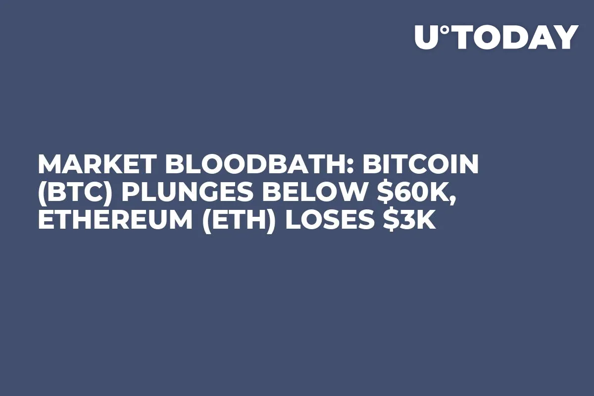 Market Bloodbath: Bitcoin (BTC) Plunges Below $60K, Ethereum (ETH) Loses $3K