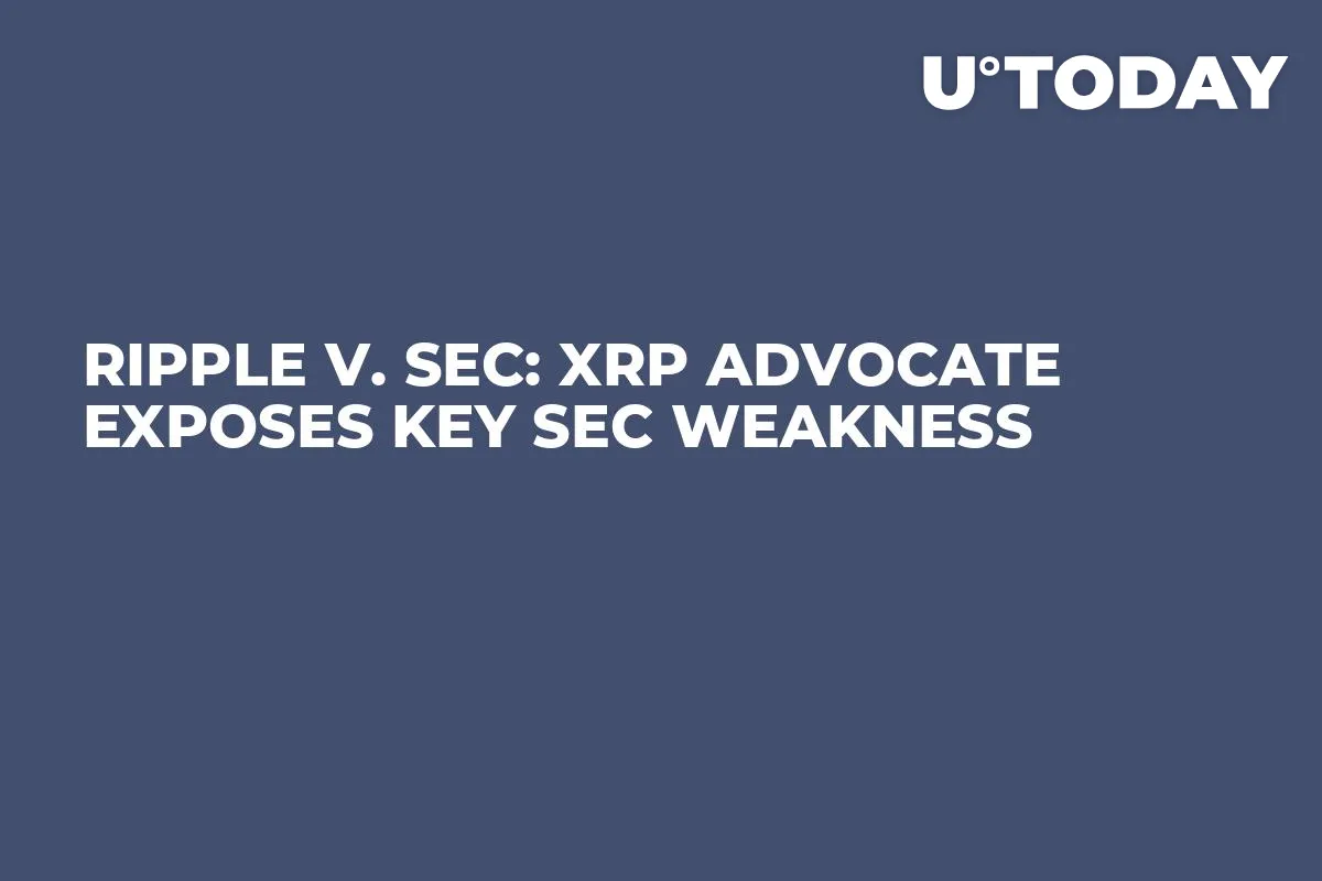 Ripple v. SEC: XRP Advocate Exposes Key SEC Weakness
