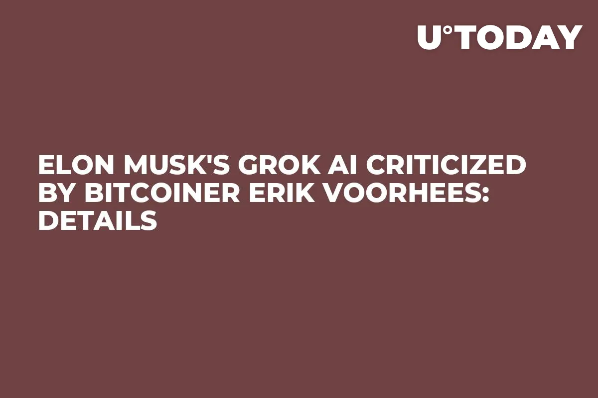 Elon Musk's Grok AI Criticized by Bitcoiner Erik Voorhees: Details