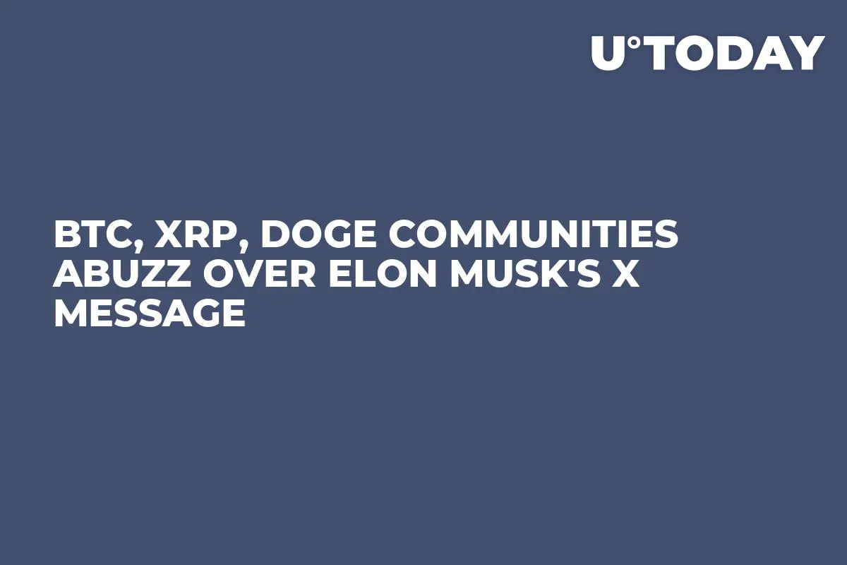 BTC, XRP, DOGE Communities Abuzz Over Elon Musk's X Message