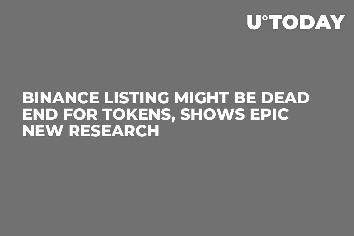 Binance Listing Might Be Dead End for Tokens, Shows Epic New Research
