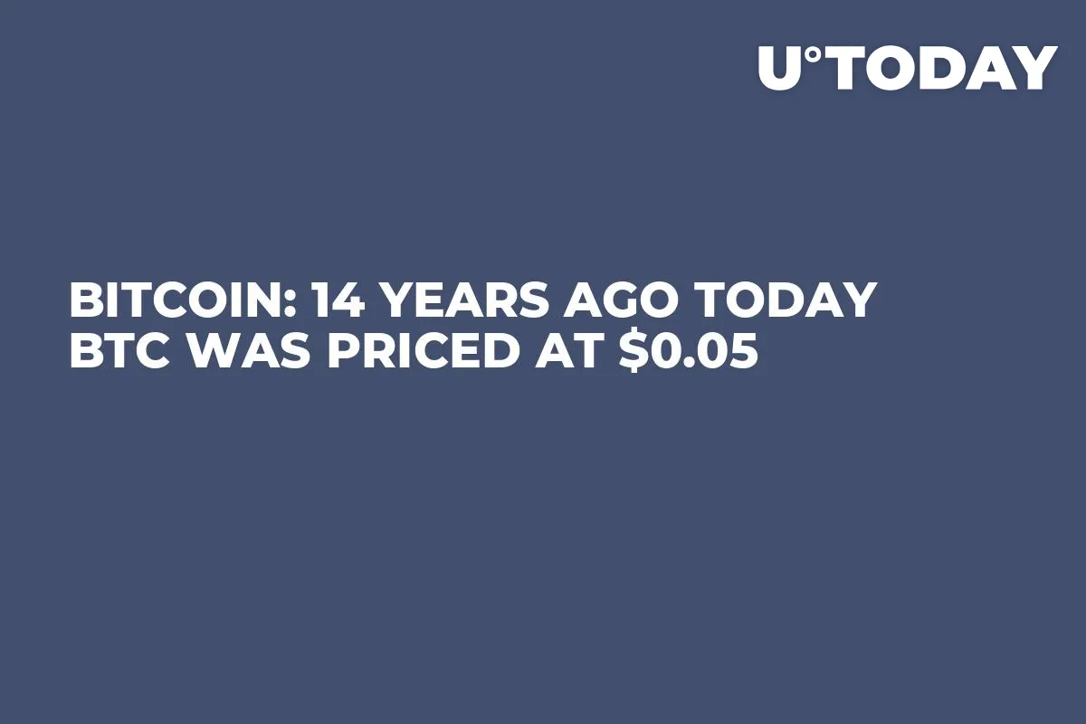 Bitcoin: 14 Years Ago Today BTC Was Priced at $0.05