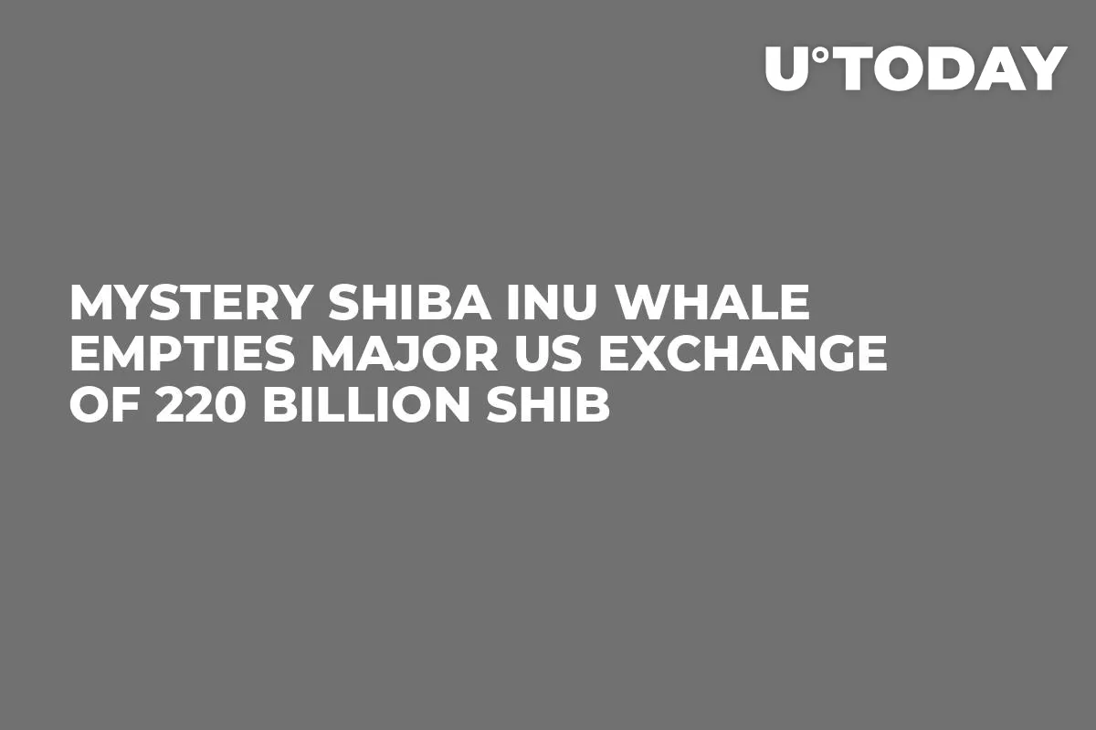 Mystery Shiba Inu Whale Empties Major US Exchange of 220 Billion SHIB