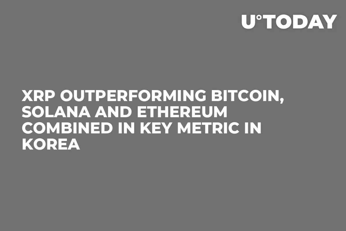 XRP Outperforming Bitcoin, Solana and Ethereum Combined in Key Metric in Korea