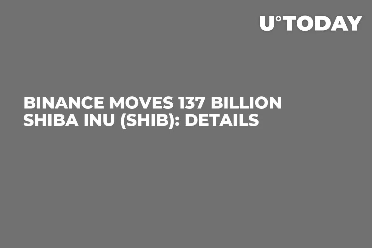 Binance Moves 137 Billion Shiba Inu (SHIB): Details