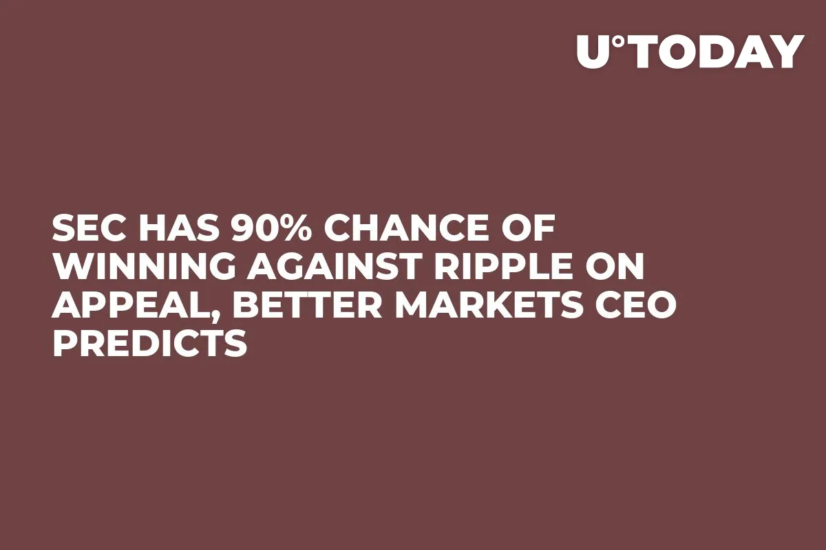 SEC Has 90% Chance of Winning Against Ripple on Appeal, Better Markets CEO Predicts