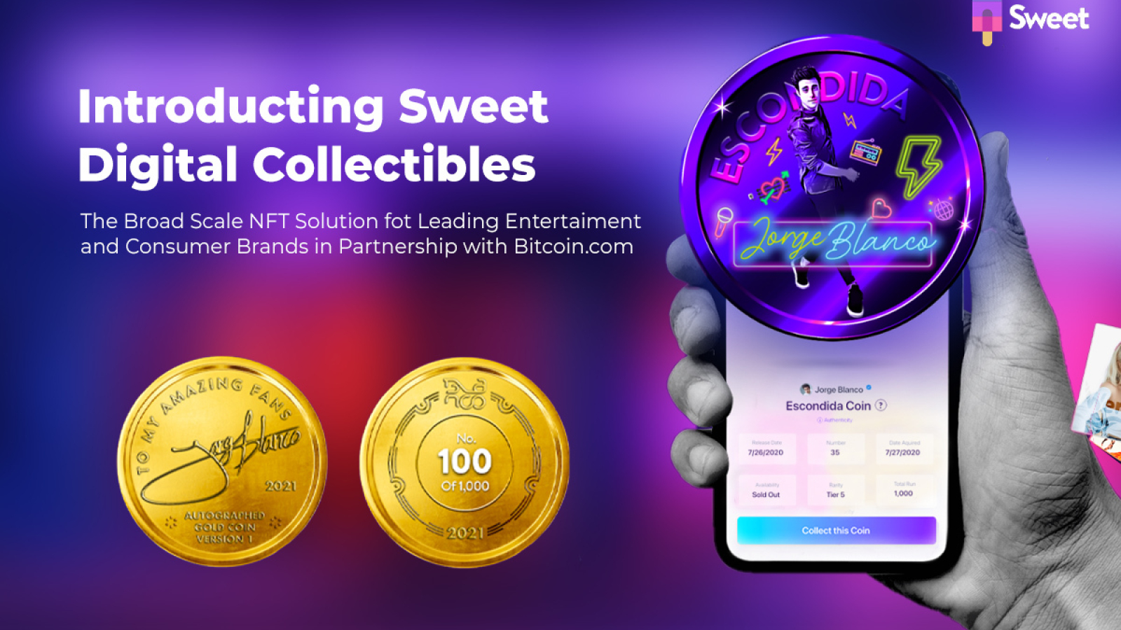 Sweet Launches Broad-Scale NFT Solution for Leading Entertainment and Consumer Brands in Partnership with Bitcoin.com