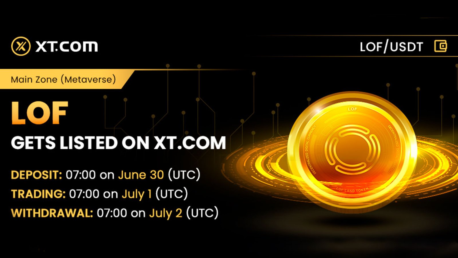 XT.com Lists Land of Fantasy (LOF) With USDT Trading Pair