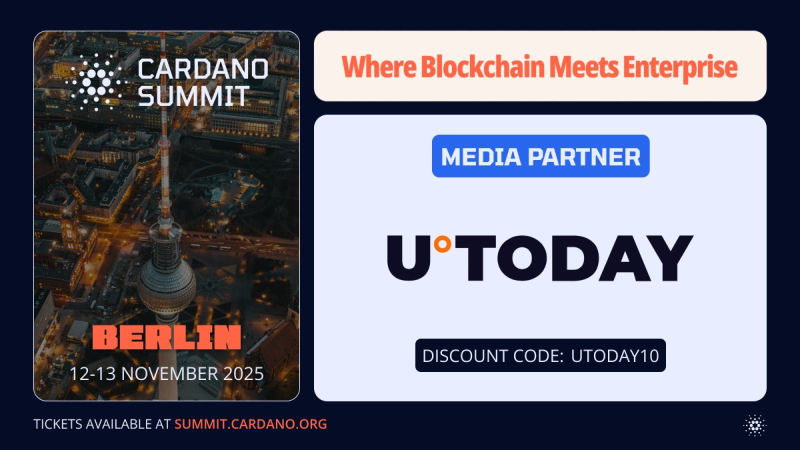 U.Today Named Official Media Partner of Cardano Summit 2025, Unlocking Exclusive Reader Benefits