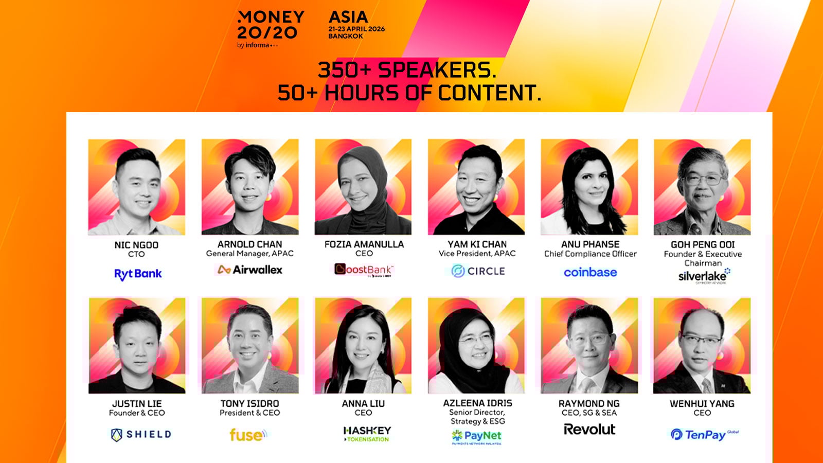 Money20/20 Asia Unveils Powerhouse Lineup of 250 Speakers to