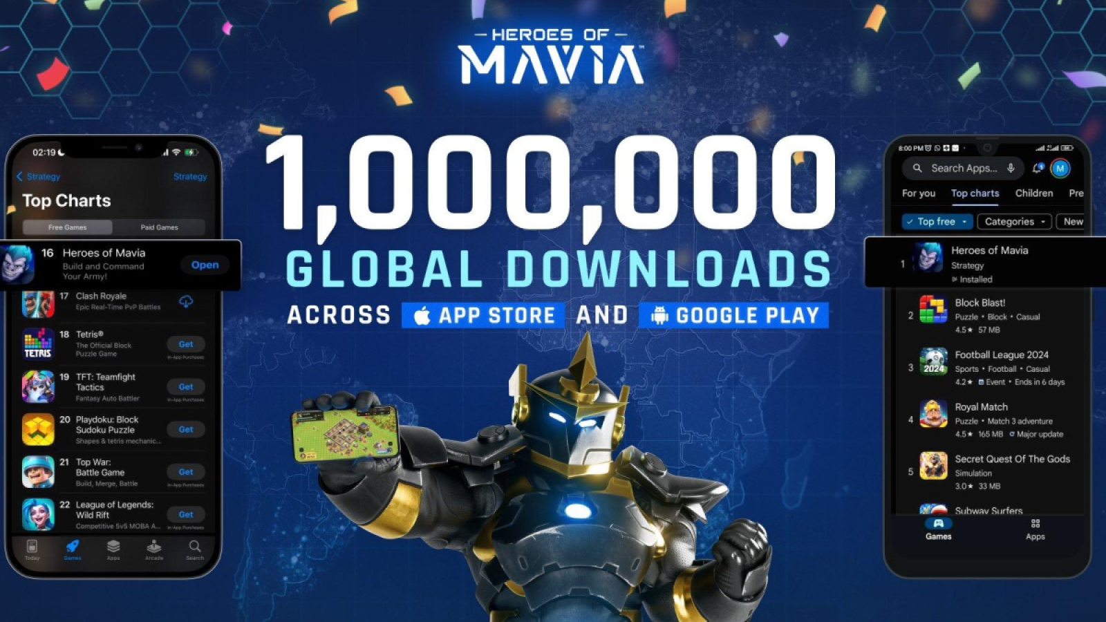 Heroes of Mavia Surpasses 1 Million Downloads, Dominates Global App Store Rankings Before Token Launch