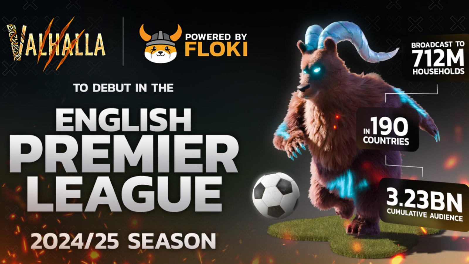 Floki Announces Major Ad Campaign for Valhalla in the English Premier League for 2024-25 Season