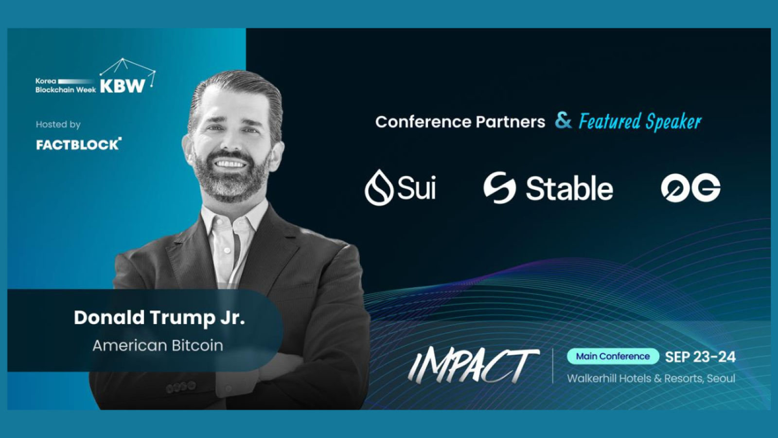 Korea Blockchain Week 2025 Announces Donald Trump Jr as Keynote Speaker With Sui, Stable, and 0G as Conference Partners
