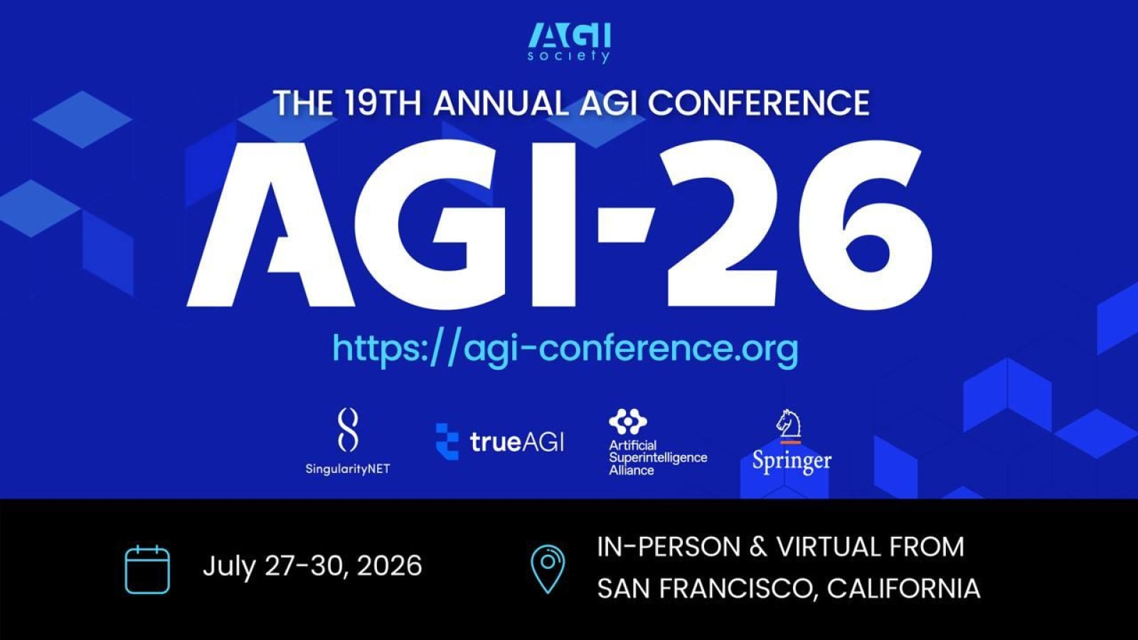 AGI Society Announces 19th Annual Summit on Human-Level Artificial Intelligence