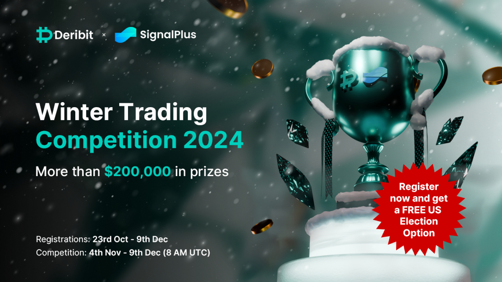Deribit and SignalPlus Launch $200,000 Winter Trading Competition