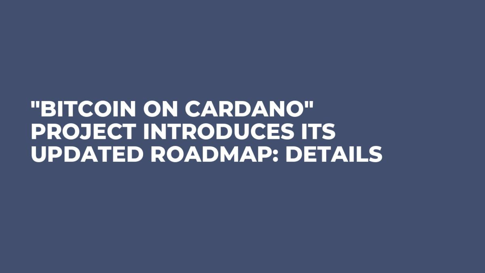 Bitcoin on Cardano