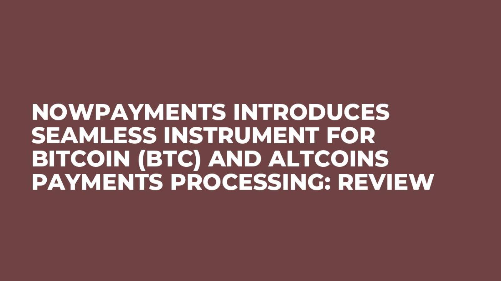 NOWPayments Introduces Seamless Instrument for Bitcoin (BTC) and Altcoins  Payments Processing: Review - U.Today