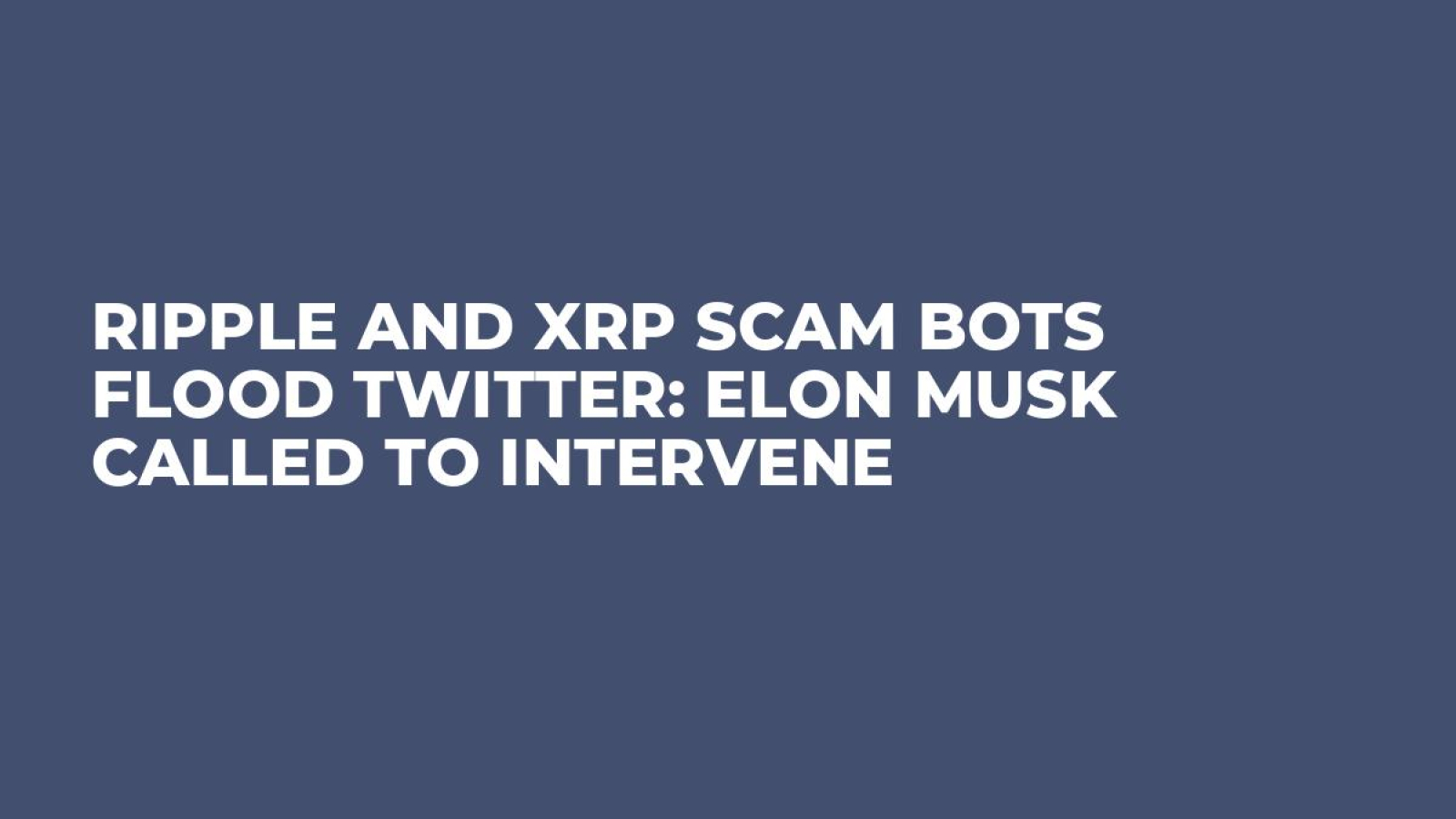 Ripple and XRP Scam Bots Flood Twitter: Elon Musk Called to Intervene -  U.Today