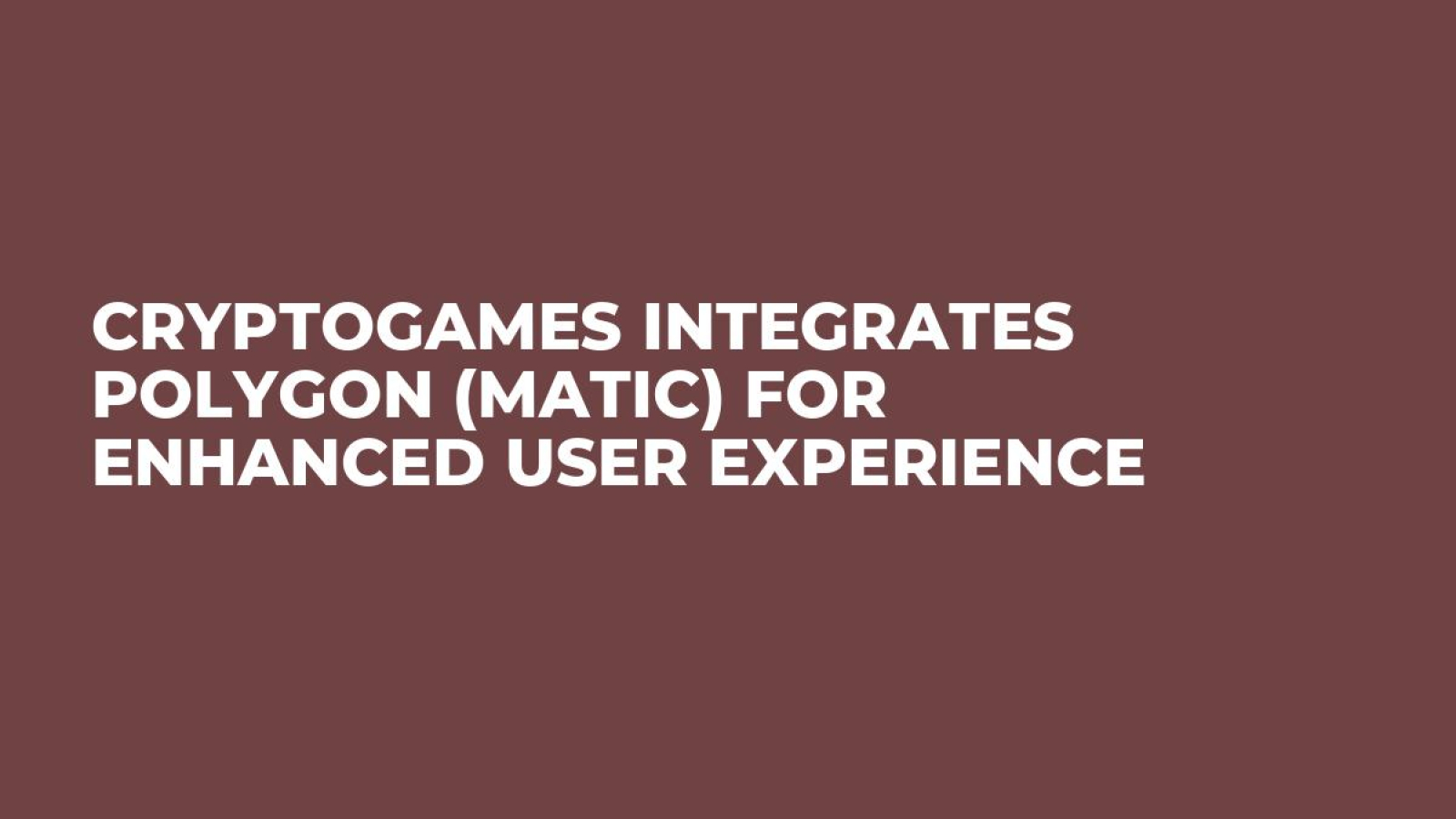 CryptoGames Integrates Polygon (MATIC) for Enhanced User Experience