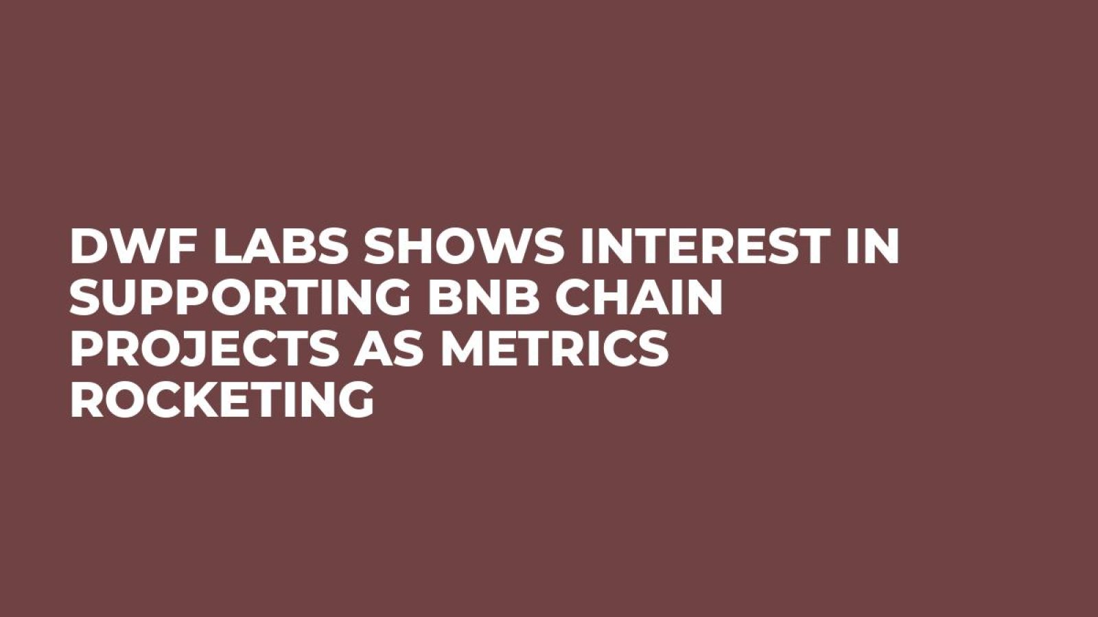 DWF Labs Shows Interest in Supporting BNB Chain Projects as Metrics  Rocketing - U.Today