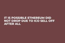 It is Possible Ethereum Did Not Drop Due to ICO Sell Off After All