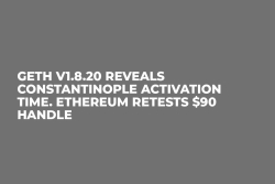 Geth V1.8.20 Reveals Constantinople Activation Time. Ethereum Retests $90 Handle