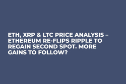 ETH, XRP & LTC Price Analysis – Ethereum Re-Flips Ripple to Regain Second Spot. More Gains to Follow?