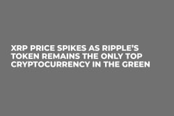 XRP Price Spikes as Ripple’s Token Remains the Only Top Cryptocurrency in the Green