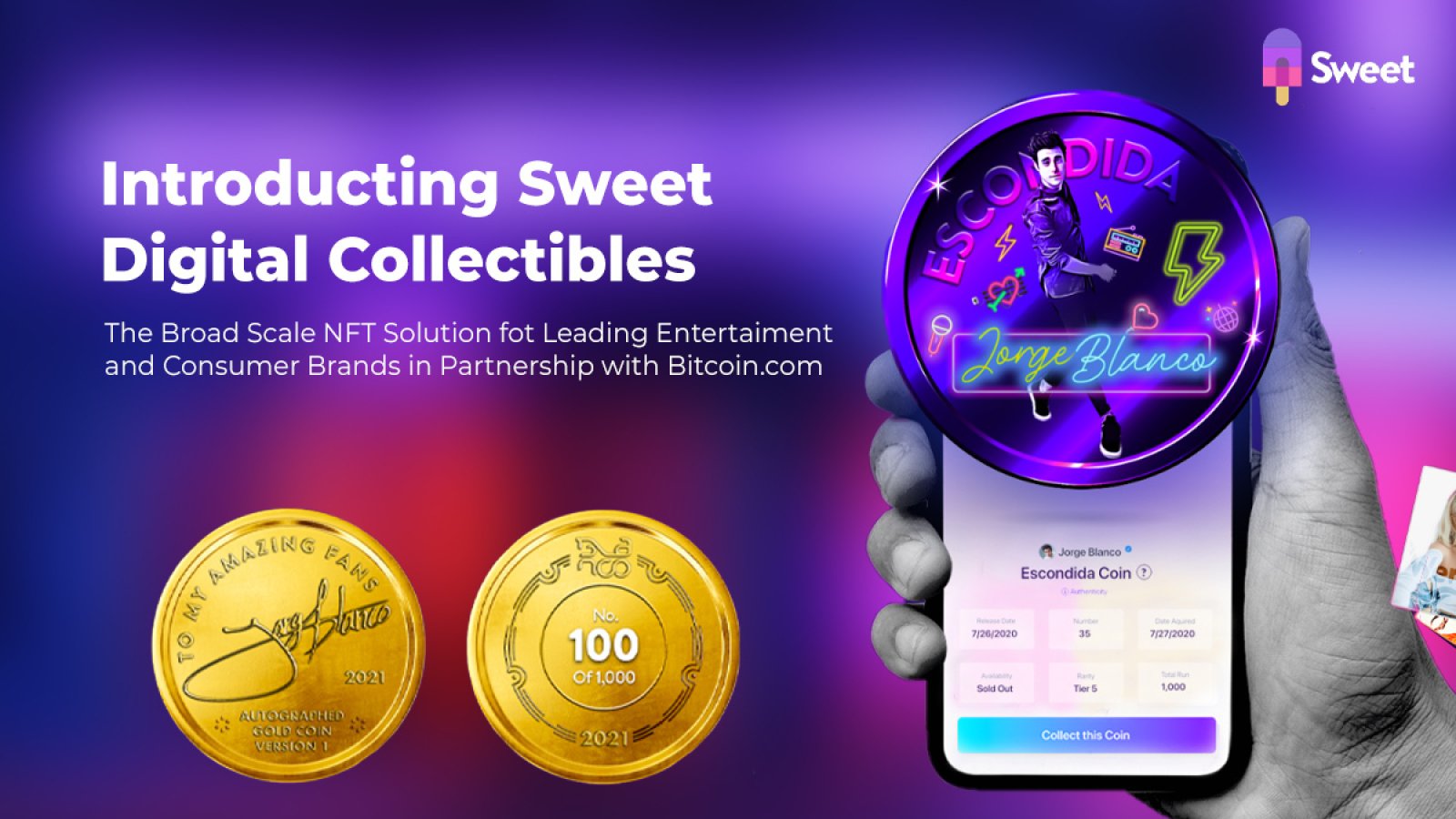 Sweet Launches Broad-Scale NFT Solution for Leading Entertainment and Consumer Brands in Partnership with Bitcoin.com 