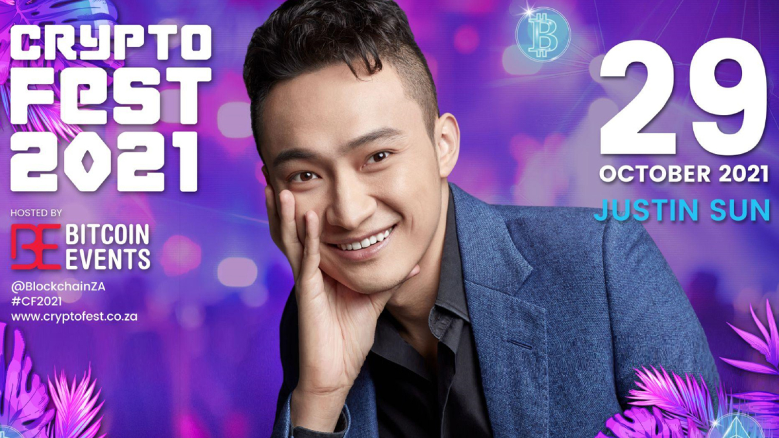 Bitcoin Events Confirms Crypto Whiz Kid Justin Sun as Keynote Speaker at Crypto Fest 2021