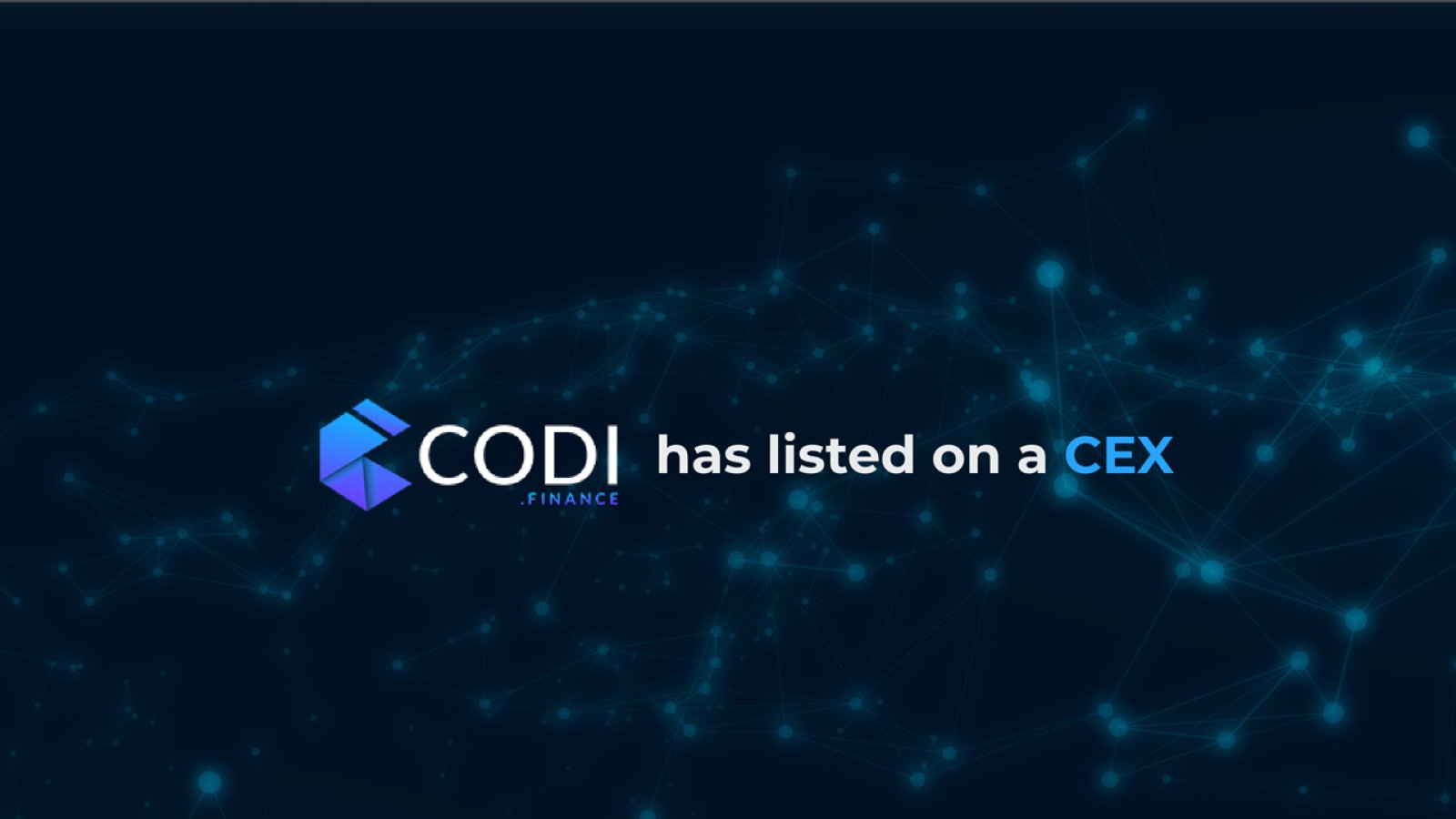 CODI Finance Announces CEX Listing