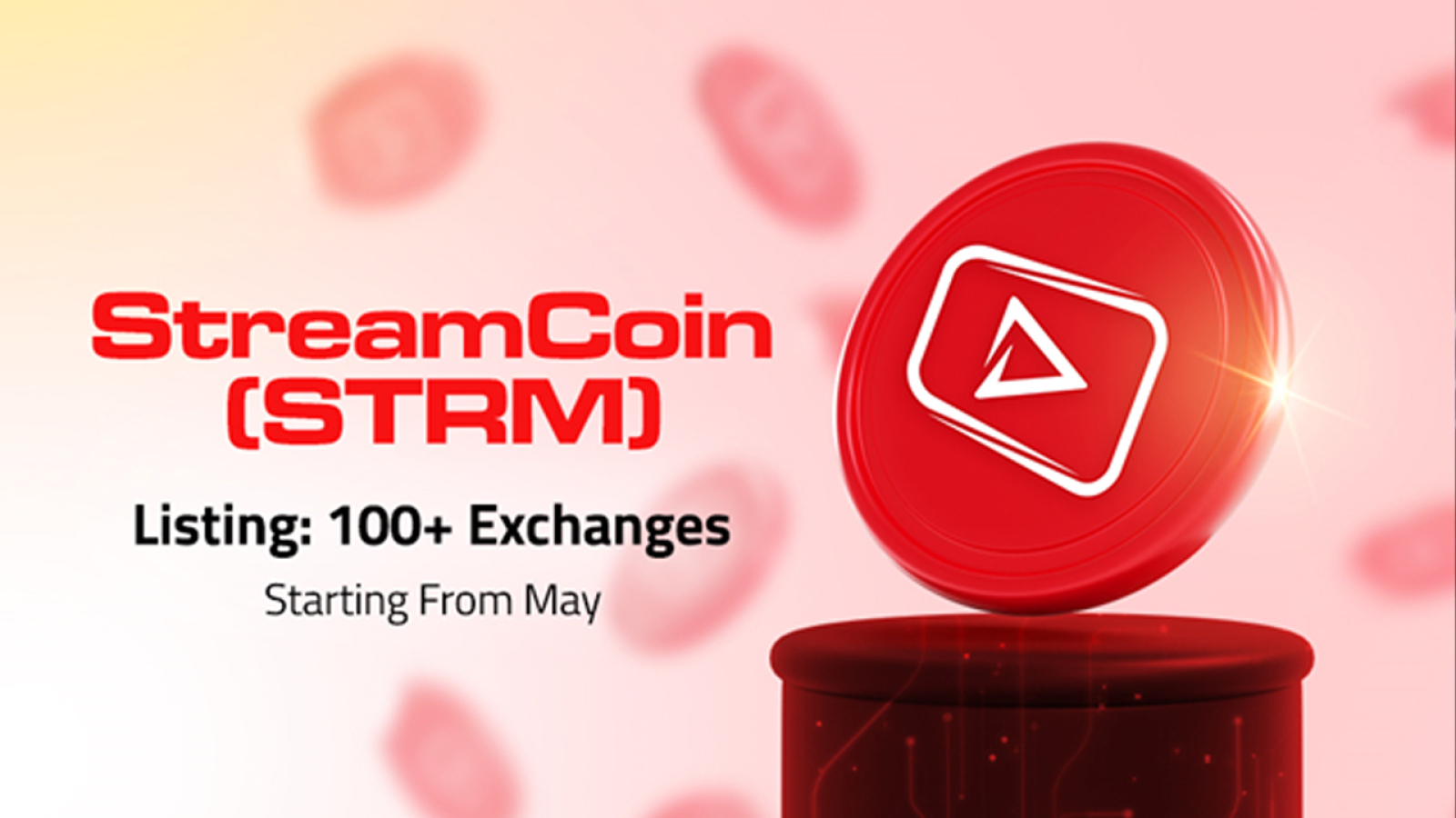 StreamCoin (STRM) Listing: 100+ Exchanges Starting From May