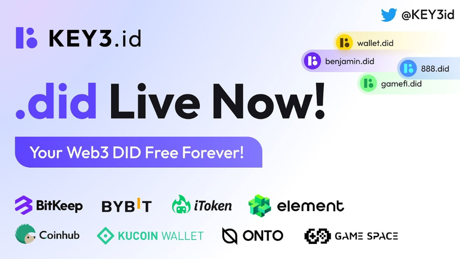KEY3.id Goes Live Today! Aligned Partnership with Bitkeep and 8 Other Wallets With Over 16,000 Early Bird Participants