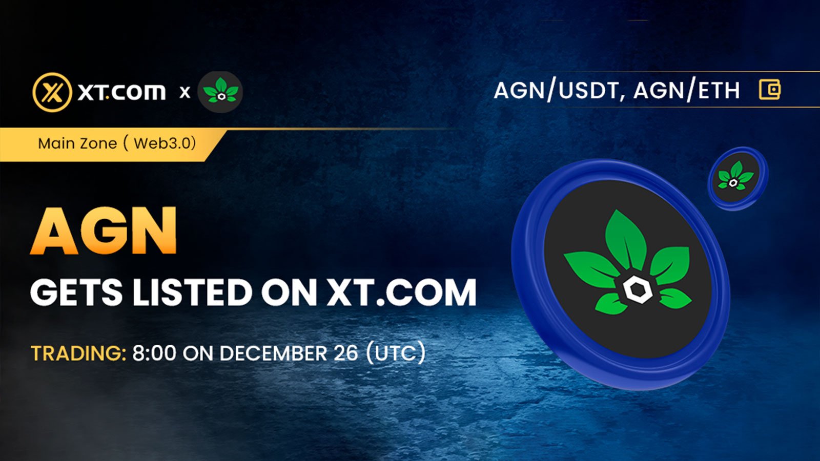 XT.COM Lists AGN in its Main Zone