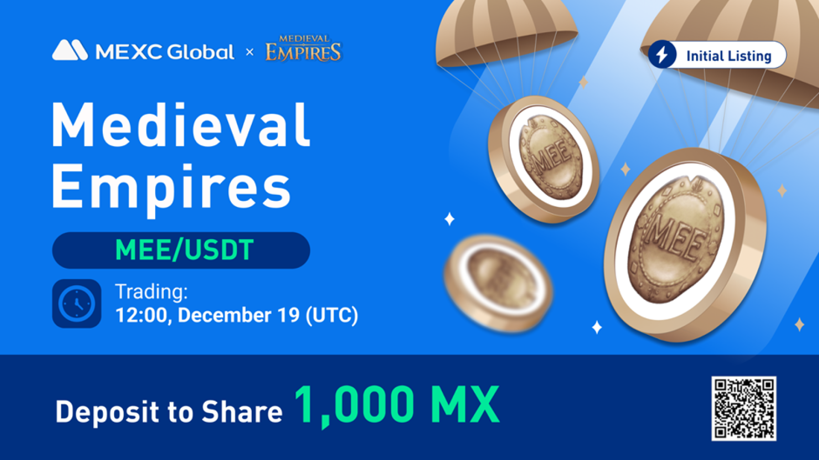 Medieval Empires (MEE) Announces The List on Cryptocurrency Trading Platform MEXC  on December 19