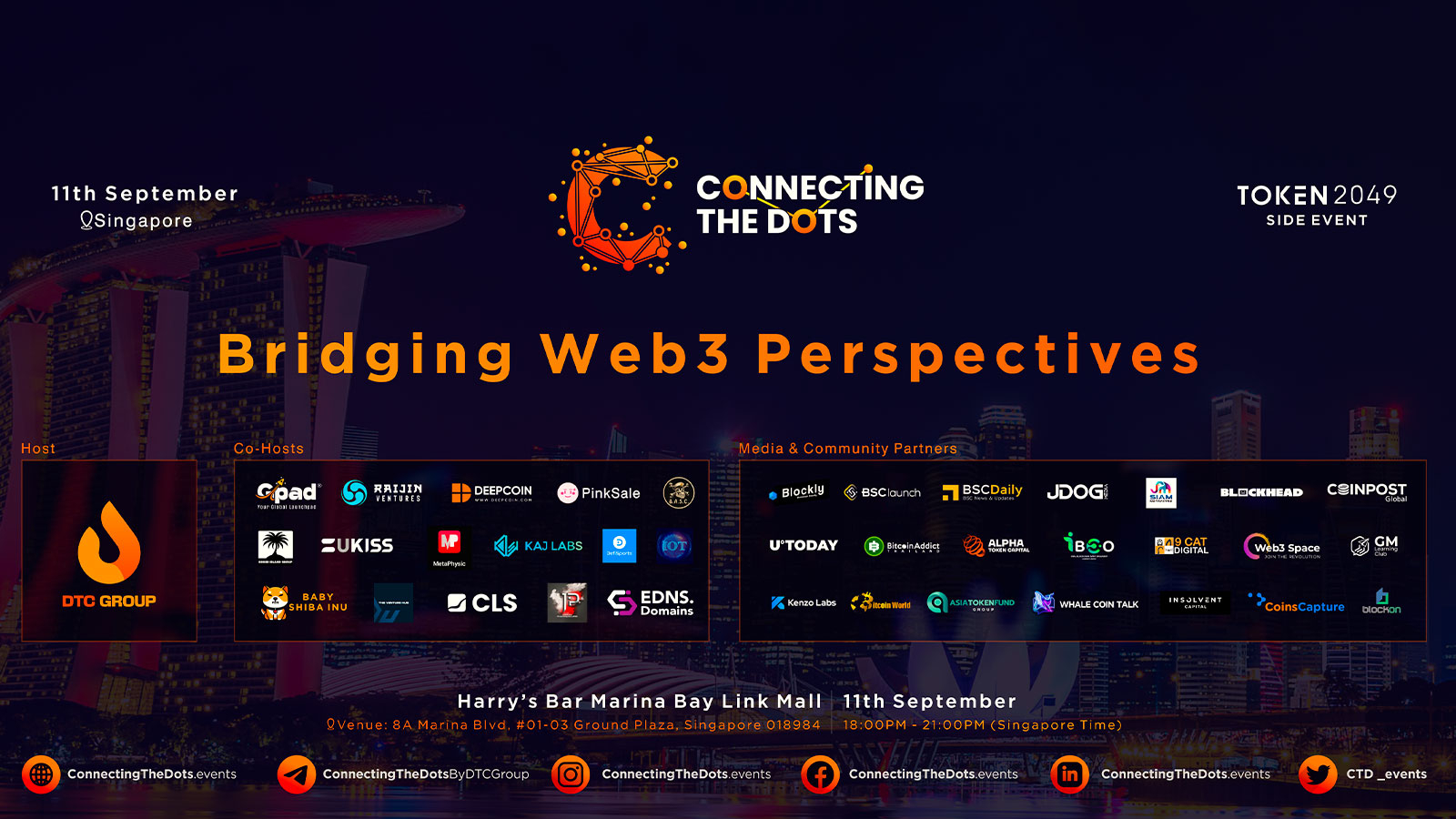 Connecting the Dots - Bridging Web3 Perspectives, Token2049 Official Side Event by DTC Group