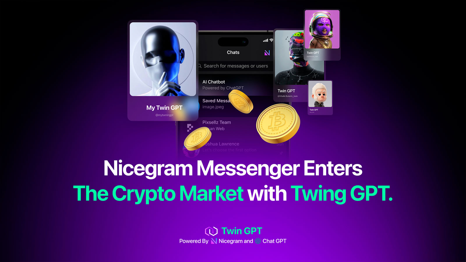 Nicegram Messenger Announces Its Crypto Way with TwinGPT — AI-Based project on BNBchain and Chat2earn Features