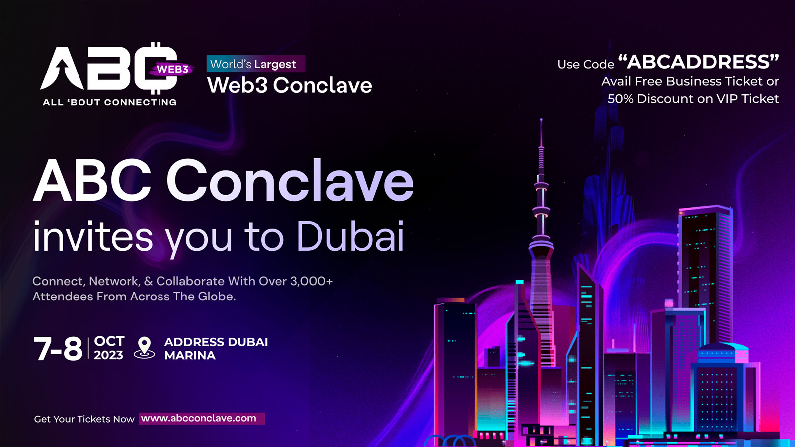 Dubai to Witness the World’s Largest Web3 Conference: ABC Conclave to Unite Global Web3 Pioneers at Address Dubai Marina