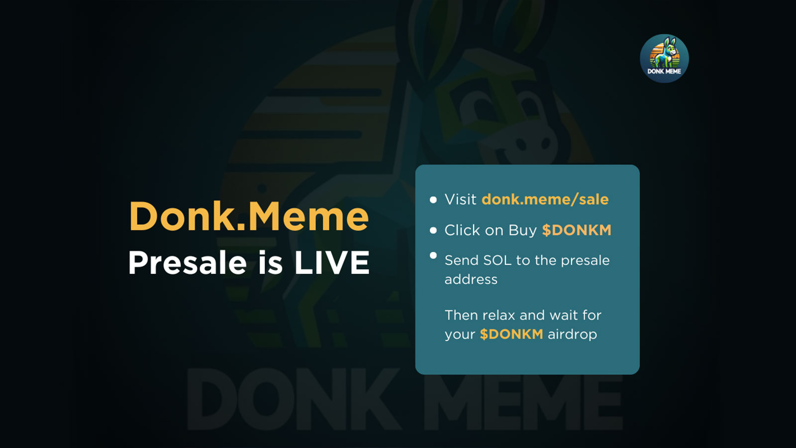 Donk.Meme A Solana Meme Coin Project Sells 30% Of It’s Presale Allocation, Is This The Next Pepe?