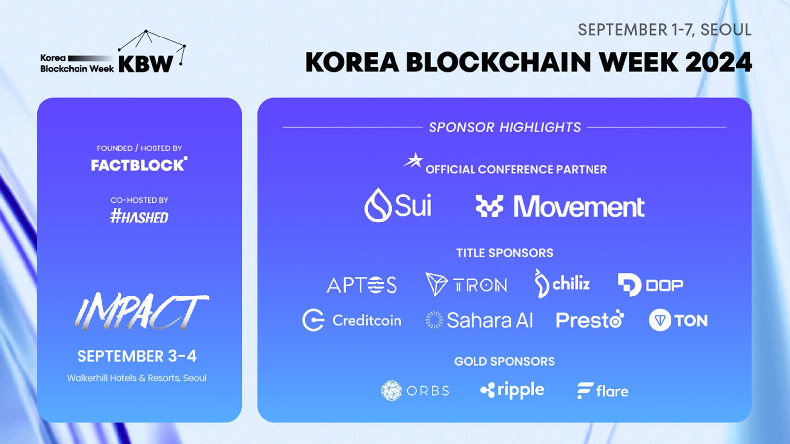 Korea Blockchain Week 2024 Names Movement Labs the Official Conference Partner, Unveils New Headline Speakers and Sponsors