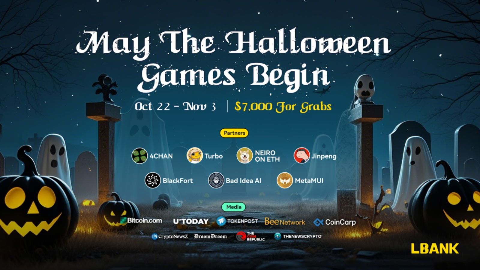 LBank x 7 Meme Projects: Don't Miss the Halloween Campaign with $7,000 in Prizes