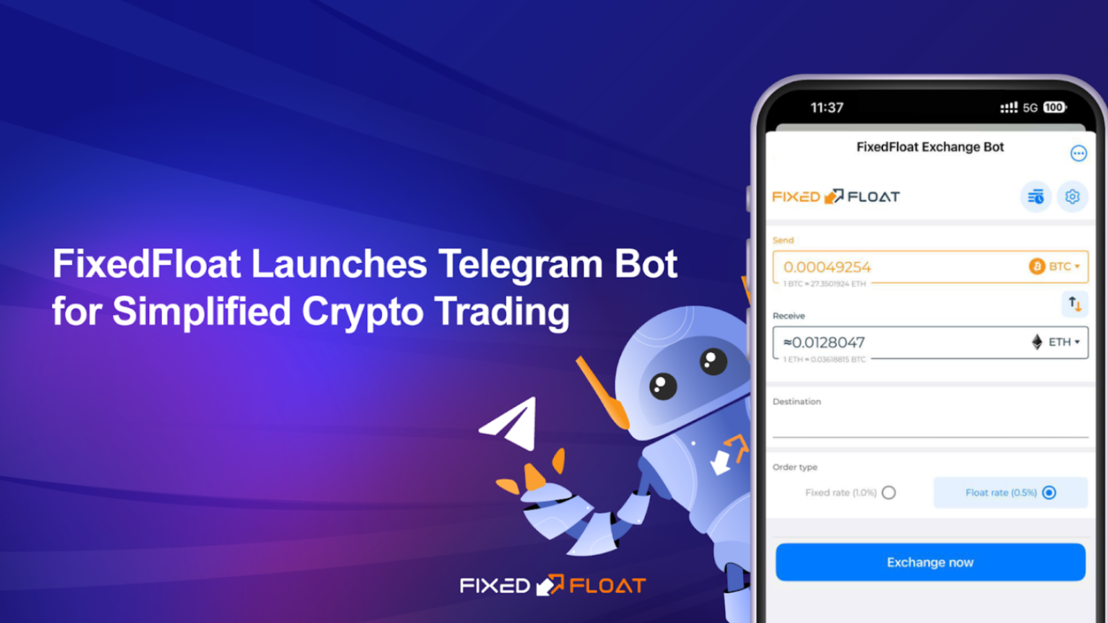 FixedFloat Launches FixedFloatBot on Telegram to Simplify Crypto Trading