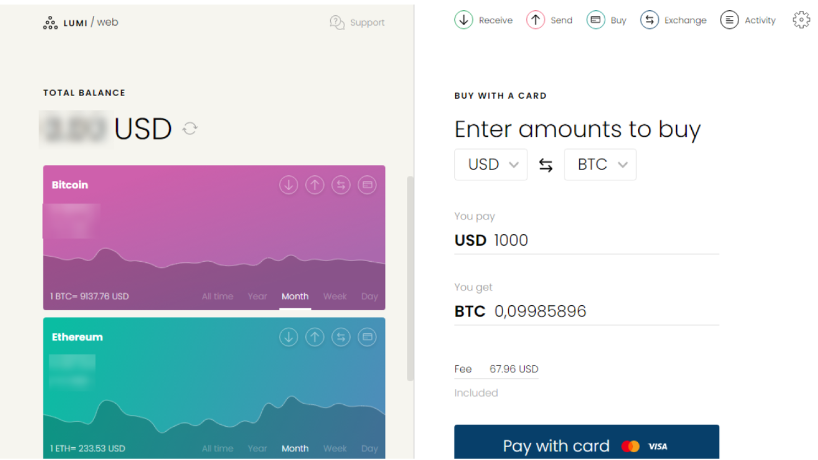 How to Buy Bitcoin with Lumi wallet