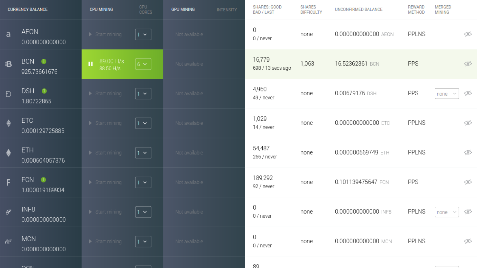 Minergate Interface