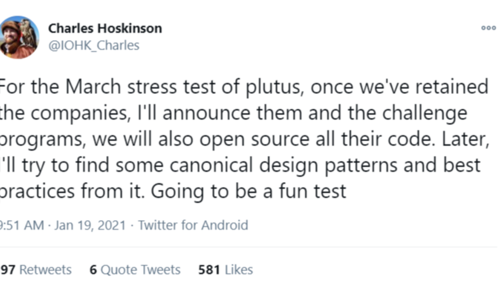Charles Hoskinson shares the roadmap for Cardano's Plutus stress-tests