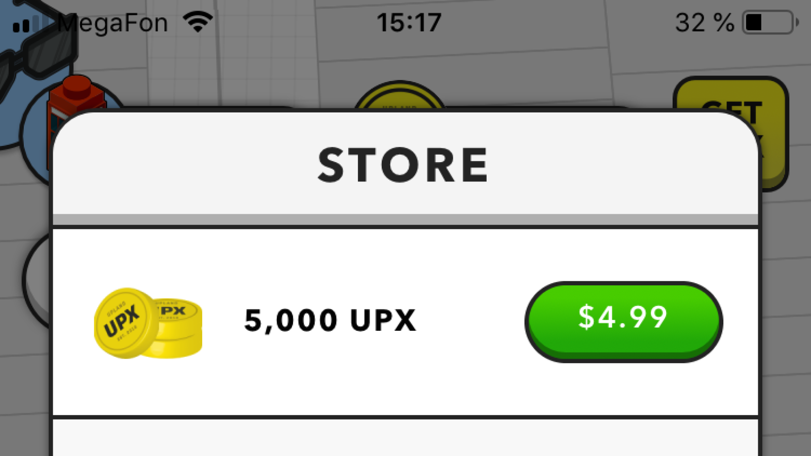 UPX, native in-game asset, can be obtained in Store