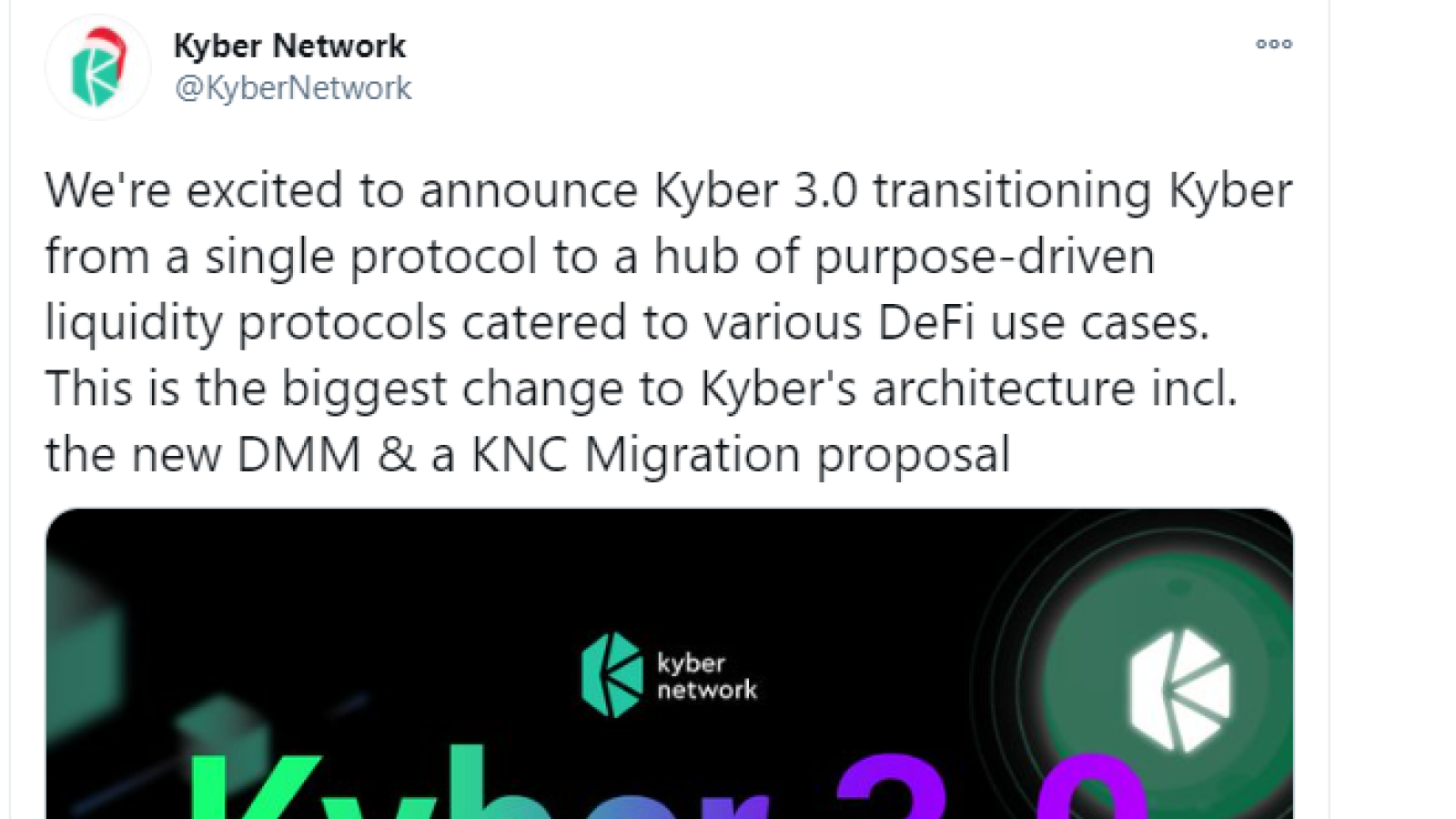 Kyber Network announces migration to Kyber 3.0